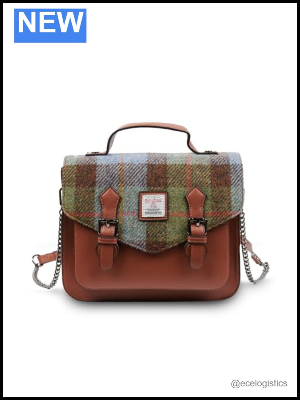 Islander Satchel Harris Tweed Vegan Leather Shoulder Bag